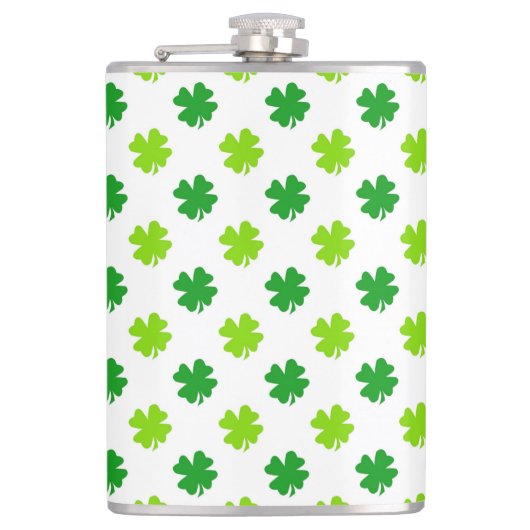 St. Patrick's Day Clover Blätter Pattern-54601 Flachmann (Vorderseite)