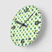 St. Patrick's Day Clover Blätter Pattern-54601 Runde Wanduhr (Winkel)