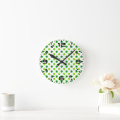 St. Patrick's Day Clover Blätter Pattern-54601 Runde Wanduhr (Zuhause)