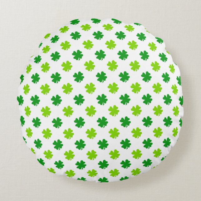 St. Patrick's Day Clover Blätter Pattern-54601 Rundes Kissen (Vorderseite)