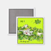 St. Patricks Day Clover Bunny Magnet (Vorderseite/Rückseite)