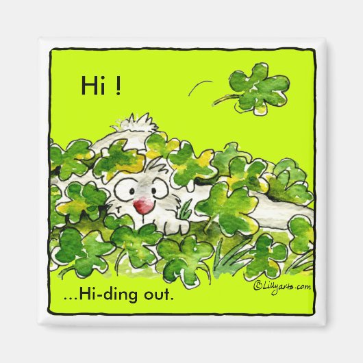 St. Patricks Day Clover Bunny Magnet (Vorne)