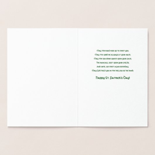 St. Patrick's Day Clover Folienkarte (Innenseite)