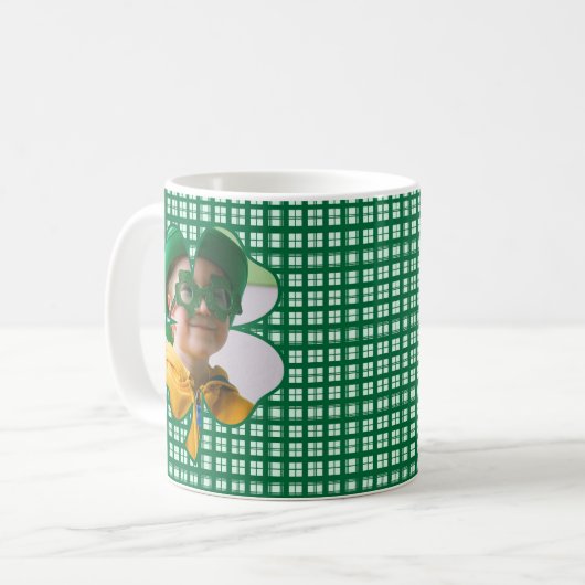 St. Patrick's Day Clover Foto Kaffeetasse (Vorderseite Links)