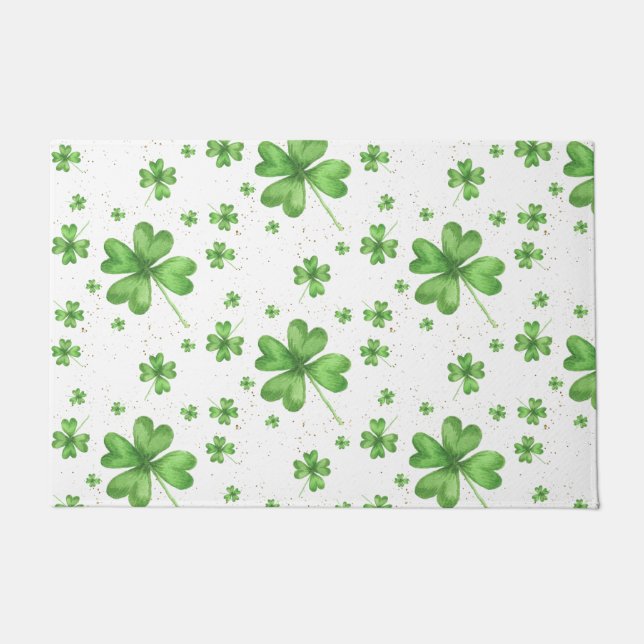 St Patrick's Day Clover Fußmatte (Vorderseite)