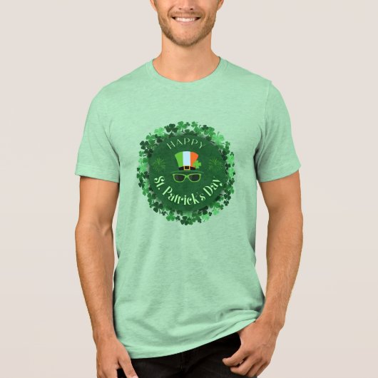 St. Patrick's Day Clover Hat unisex T-Shirt Tri-Blend Shirt (Vorderseite)