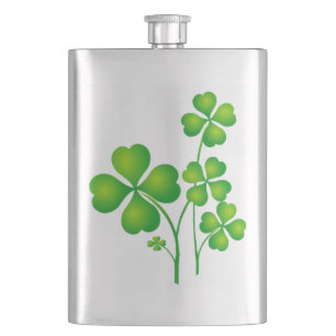 St. Patrick's Day Clover + Ihre Ideen Flachmann