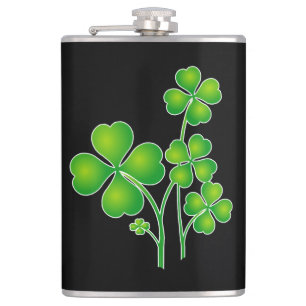 St. Patrick's Day Clover + Ihre Ideen Flachmann