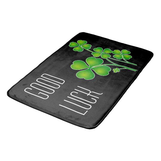 St. Patrick's Day Clover / Kleeblatts + Ihre Ideen Badematte (Schrägansicht)