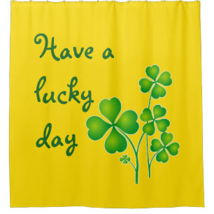 St. Patrick's Day Clover / Kleeblatts + Ihre Ideen Duschvorhang