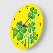 St Patrick's Day Clover / Kleeblatts + Ihre Ideen Große Wanduhr (Winkel)