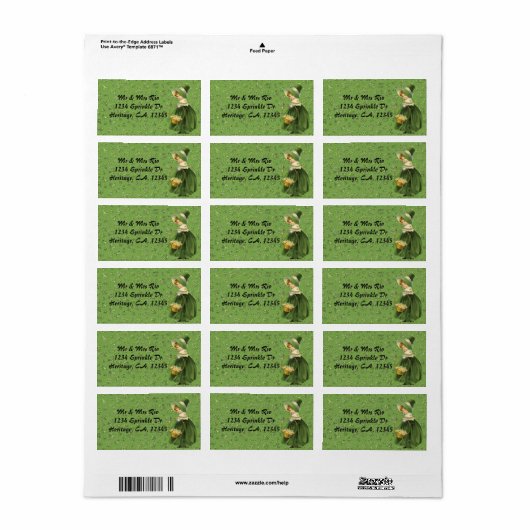 St. Patrick's Day Clover Leaf Address Label Adressaufkleber (Vorne)