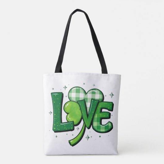St. Patrick's Day Clover Liebe Charm Tasche (Rückseite)