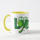 St. Patrick's Day Clover Liebe Charm Tasse (Links)