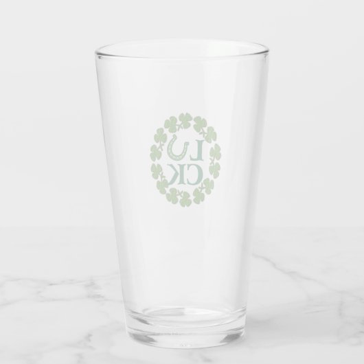 St. Patrick's Day Clover Lucky Horseshoe Beer Glas (Rückseite)