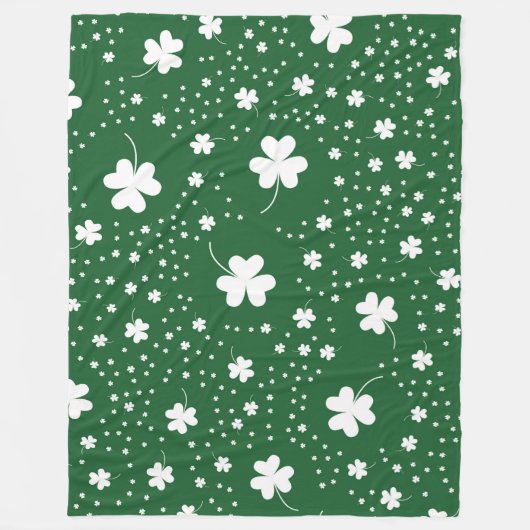 St Patrick's Day Clover Pattern Fleecedecke (Vorderseite)