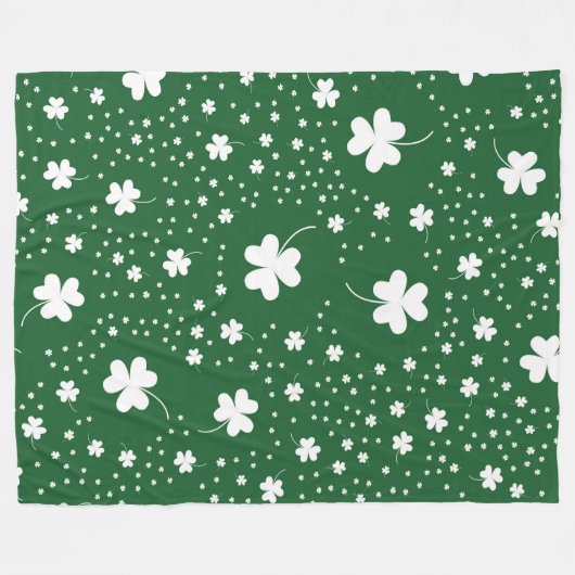 St Patrick's Day Clover Pattern Fleecedecke (Vorderseite (Horizontal))