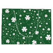 St Patrick's Day Clover Pattern Große Geschenktüte (Rückseite)
