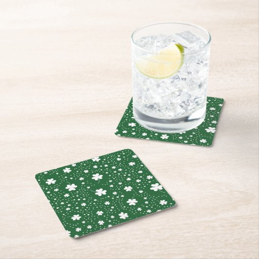St Patrick's Day Clover Pattern Rechteckiger Pappuntersetzer (Vor Ort)