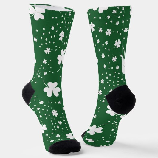 St Patrick's Day Clover Pattern Socken (Gewinkelt)