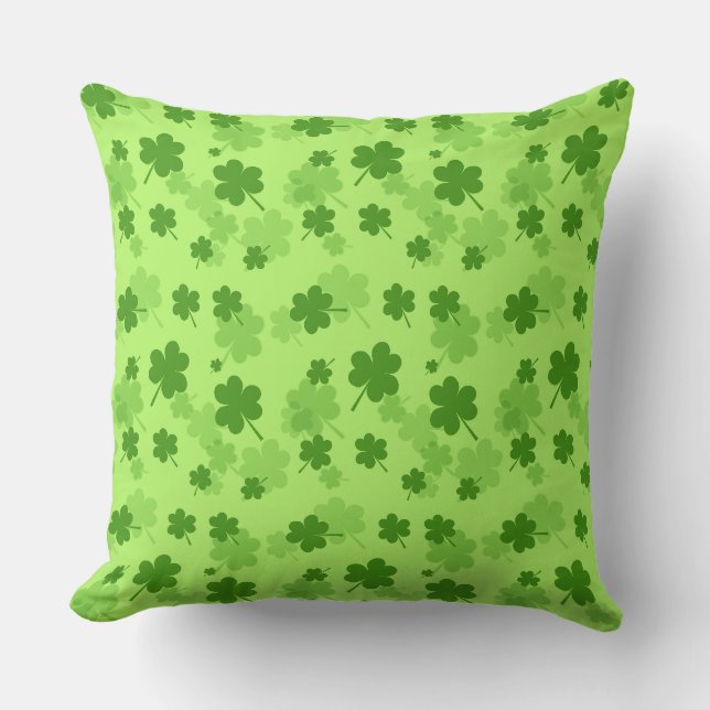 St. Patrick's Day Clover Pillow Kissen (Vorderseite)