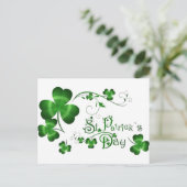 St. Patricks Day Clover Postkarte (Stehend Vorderseite)