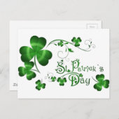 St. Patricks Day Clover Postkarte (Vorne/Hinten)