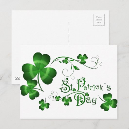 St. Patricks Day Clover Postkarte (Vorne/Hinten)