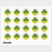 St Patrick's Day Clover Runder Aufkleber (Blatt)