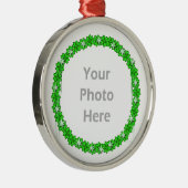 St. Patricks Day Clover Stars (Rundrahmen des Foto Silbernes Ornament (Rechts)