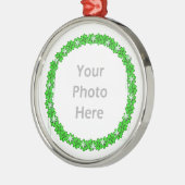 St. Patricks Day Clover Stars (Rundrahmen des Foto Silbernes Ornament (Links)
