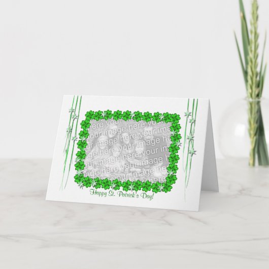 St. Patrick's Day Clover Stars Wide (Rahmen des Fo Karte (Vorderseite)