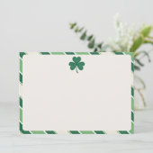 St. Patrick's Day Clover Stationery | irisch Dankeskarte (Stehend Vorderseite)