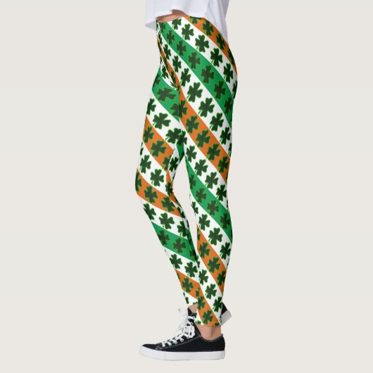 St. Patrick's Day Clover Streifen Leggings (Links)