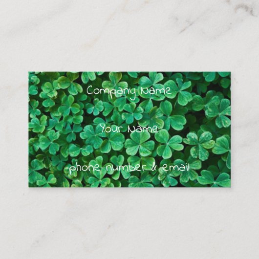 St. Patrick's Day Clover Visitenkarte (Vorderseite)