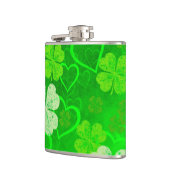 St. Patricks Day Clovers and Hearts Flachmann (Links)