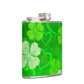 St. Patricks Day Clovers and Hearts Flachmann (Rechts)