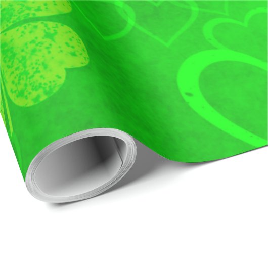 St Patrick's Day Clovers and Hearts Geschenkpapier (Rolleneckpunkt)