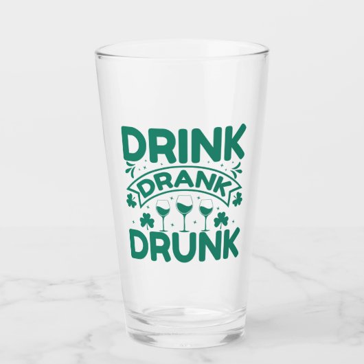 St Patrick's Day Clovers and Quote Glas (Vorderseite)