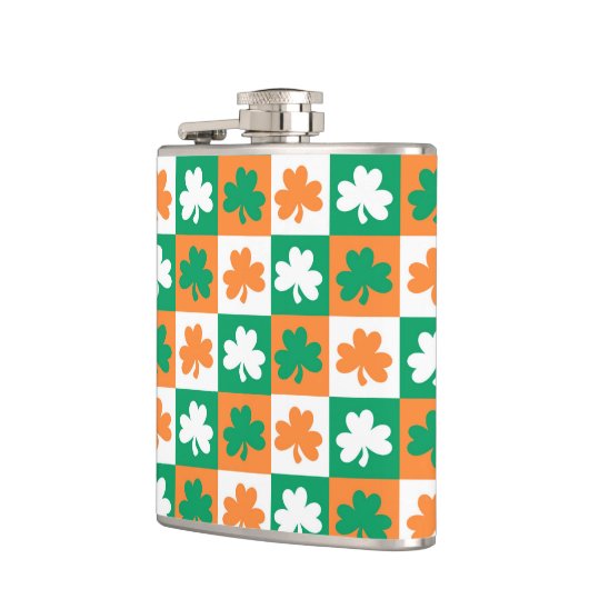 St. Patrick's Day Clovers Flachmann (Links)