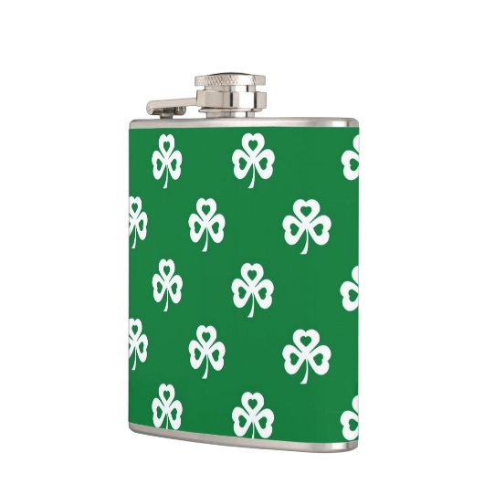 St. Patrick's Day Clovers Flachmann (Links)