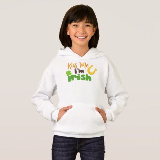 St. Patrick's Day, Clovers, Kiss Me I bin irisch Hoodie (Vorne ganz)