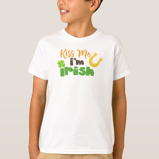 St. Patrick's Day, Clovers, Kiss Me I bin irisch T-Shirt (Vorderseite)