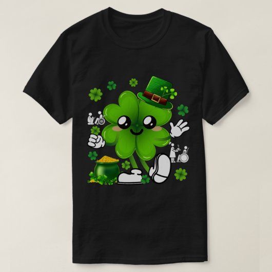 St. Patricks Day Clovers Social Worker Kleeblatts  T-Shirt (Design vorne)