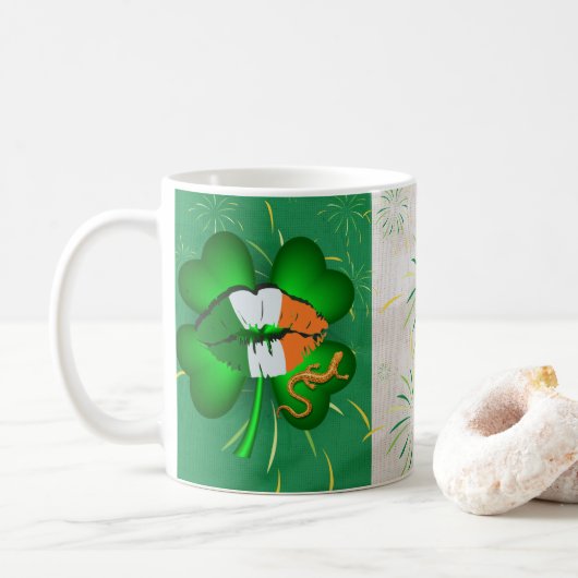 St Patrick's Day Coffee Tasse (Mit Donut)