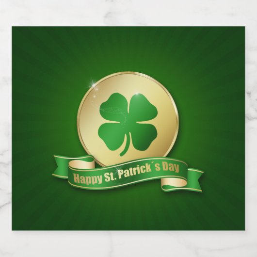 St. Patrick's Day Coin Kleeblatt Bierflaschenetikett (Einzelnes Label)