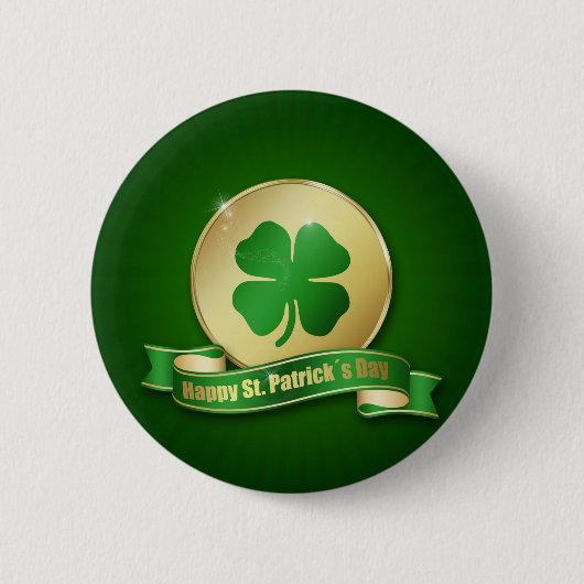 St. Patrick's Day Coin Kleeblatt Button (Vorderseite)