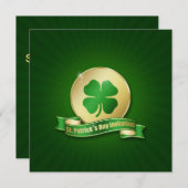 St. Patrick's Day Coin Kleeblatt Einladung (Vorne/Hinten)