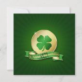 St. Patrick's Day Coin Kleeblatt Einladung (Vorderseite)