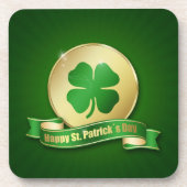 St. Patrick's Day Coin Kleeblatt Getränkeuntersetzer (Vorderseite)